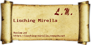 Lisching Mirella névjegykártya